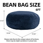 6FT bean bag chair, memory foam filling, adult and teen bean bag chair, soft sofa with removable flannel cover, round sofa for living room, bedroom, college dorm. - Grand Goldman Shop