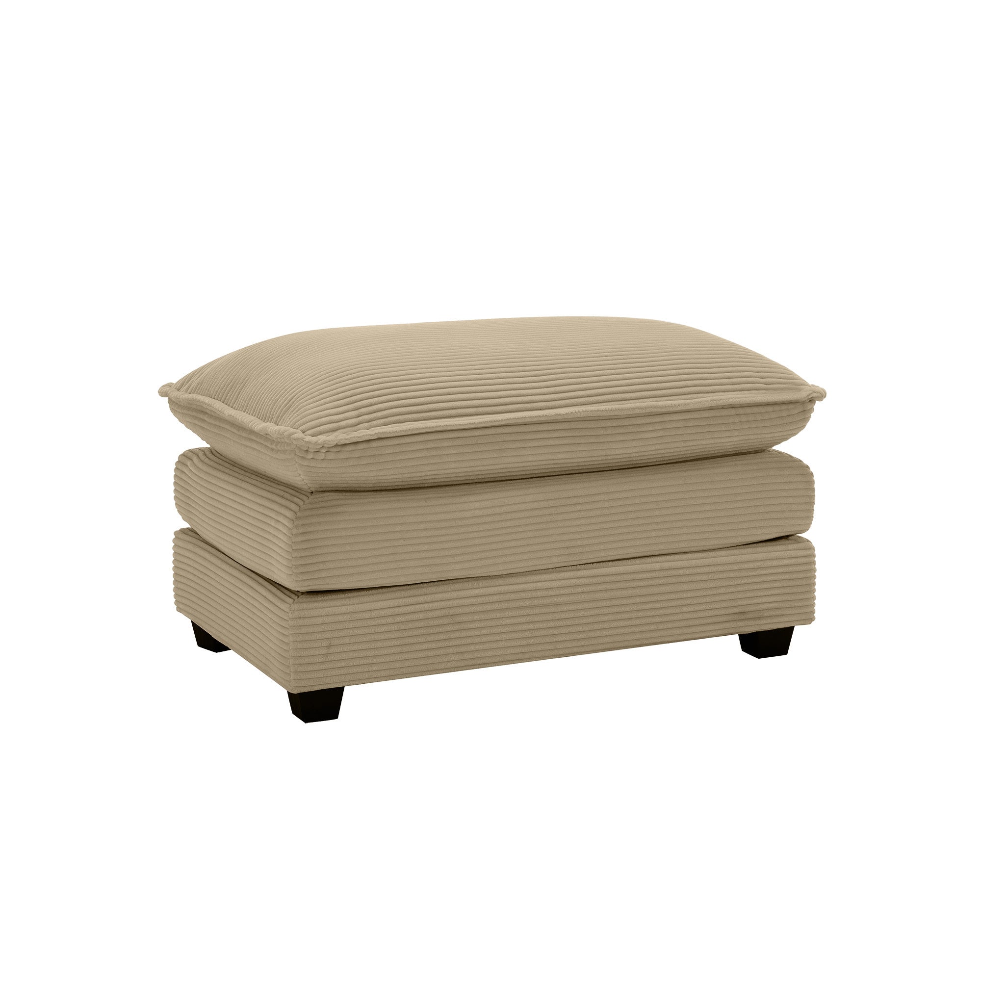 Ottoman Footstool in Corduroy Fabric, Can be Used with 2 Seater Sofas, 3 Seater Sofas and 4 Seater Sofas,Tan Corduroy Fabric - Grand Goldman Shop