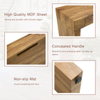 Elegant Natural Wood Grain Bar Table-50 Inches Long, a Practical Choice for Modern Homes.Wood Grain Texture Sticker,Equipped With Two Drawers.Serving As A Bar Table Or A Desk. - Grand Goldman Shop
