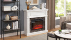 Electric Fireplace with Mantel,fireplace mantel surround with 23' Fireplace Insert, Adjustable Flame, Remote Control-White,41.34'W*14'D*40'H - Grand Goldman Shop