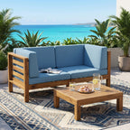 OANA 3-teiliges LOVESOFA-SET MIT COUCHTISCH, BLAU