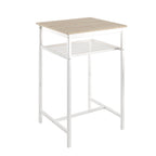Bar table, equipped with 2 bar stools , with backrest and partition (beige) - Grand Goldman Shop