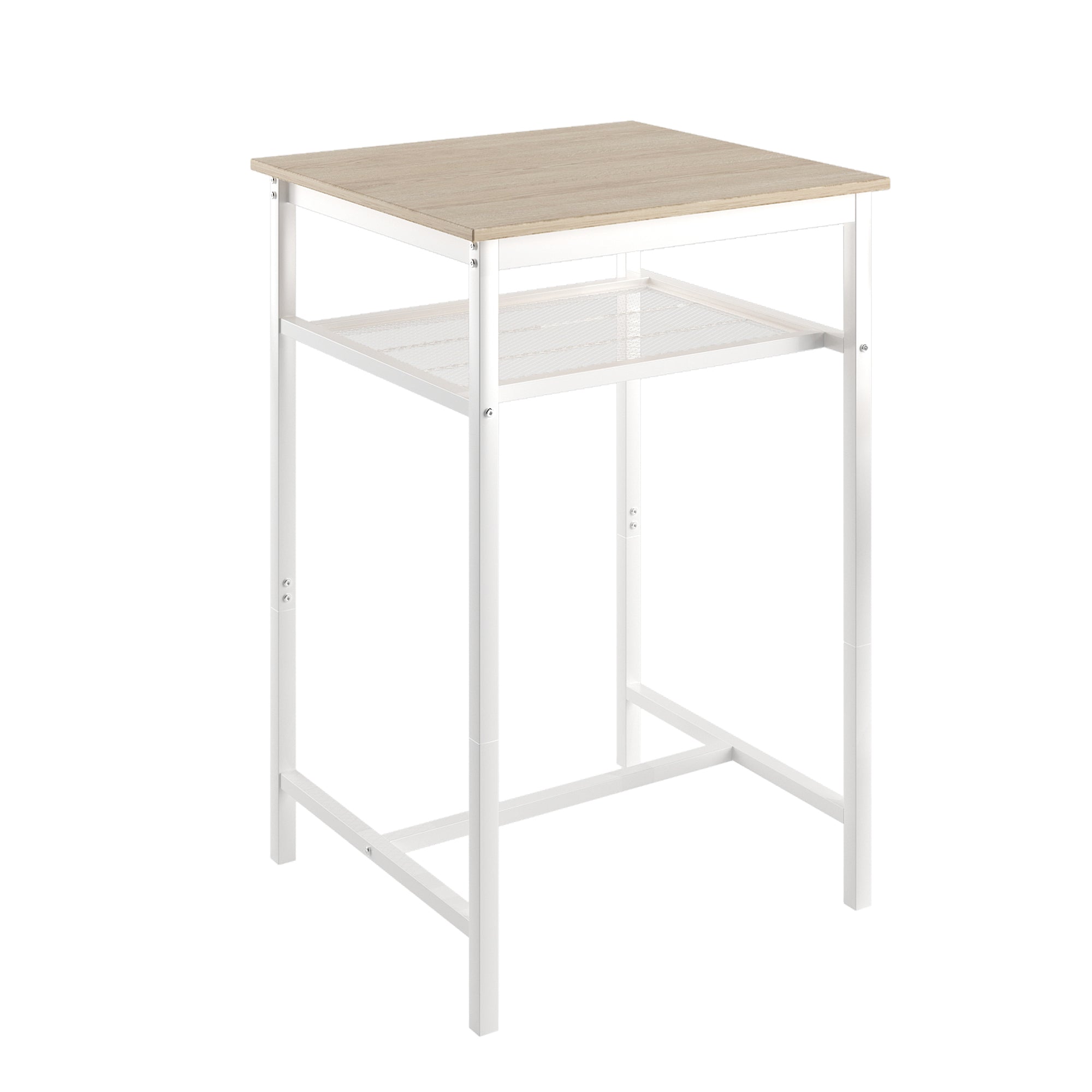 Bar table, equipped with 2 bar stools , with backrest and partition (beige) - Grand Goldman Shop