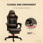 PU Leather Office Gamer Chair High Back Swivel Recliner with Footrest,Lumbar Support,Adjustable Height | Premium Home Decor -
