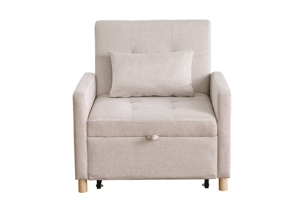Convertible Sleeper Sofa Chair Bed, Adjustable Chair with Pillow, Multi-Functional Sleeper Chair with Soft Fabric for Living Room, Dorm, Apartment, Bedroom or Office - Grand Goldman Shop