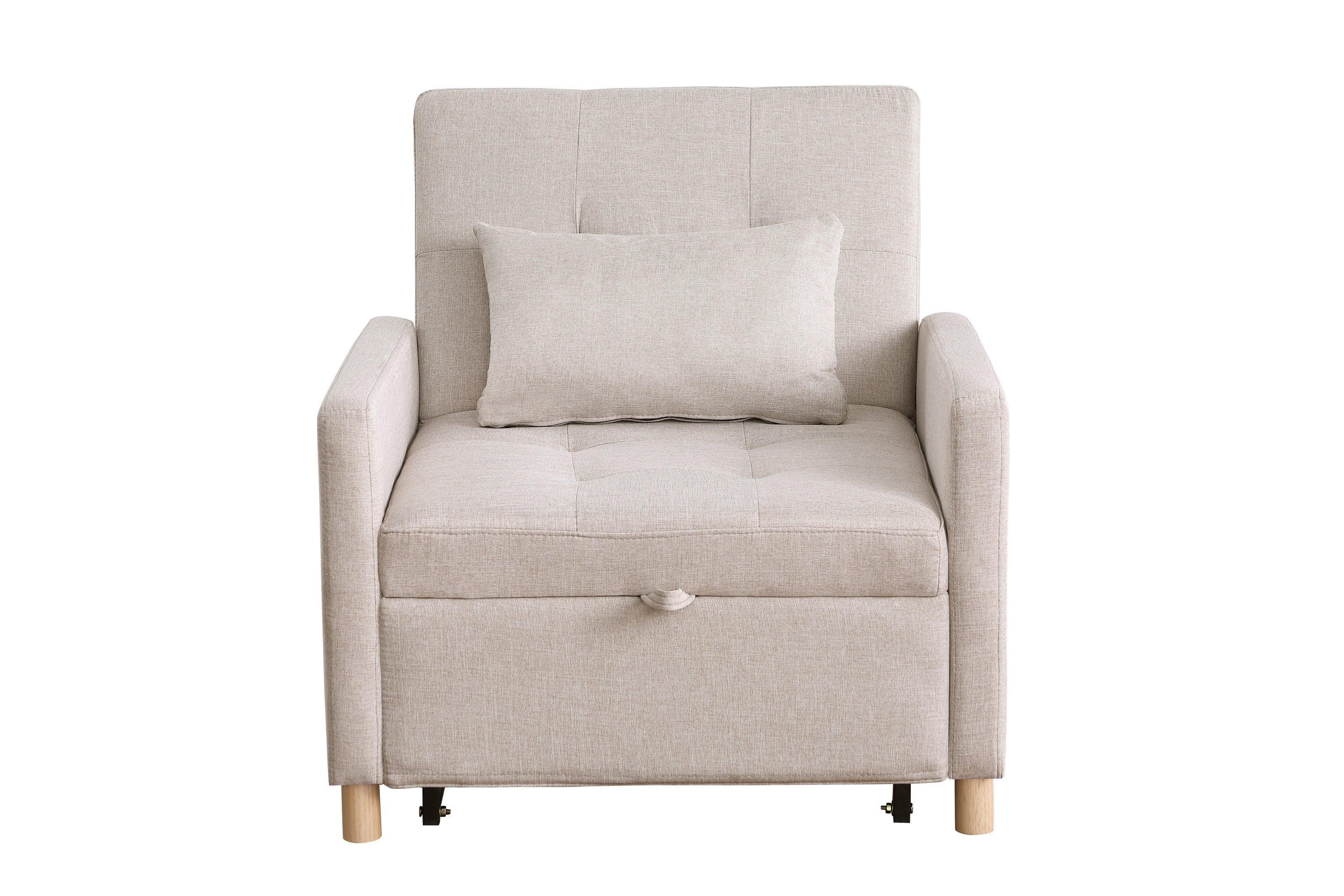 Convertible Sleeper Sofa Chair Bed, Adjustable Chair with Pillow, Multi-Functional Sleeper Chair with Soft Fabric for Living Room, Dorm, Apartment, Bedroom or Office - Grand Goldman Shop