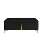 2-Pieces Bedroom Sets,Queen Size Upholstered Platform Bed with Hydraulic Storage System,Storage Ottoman with Metal Legs,Black(Old SKU:N733S207778B) - Grand Goldman Shop