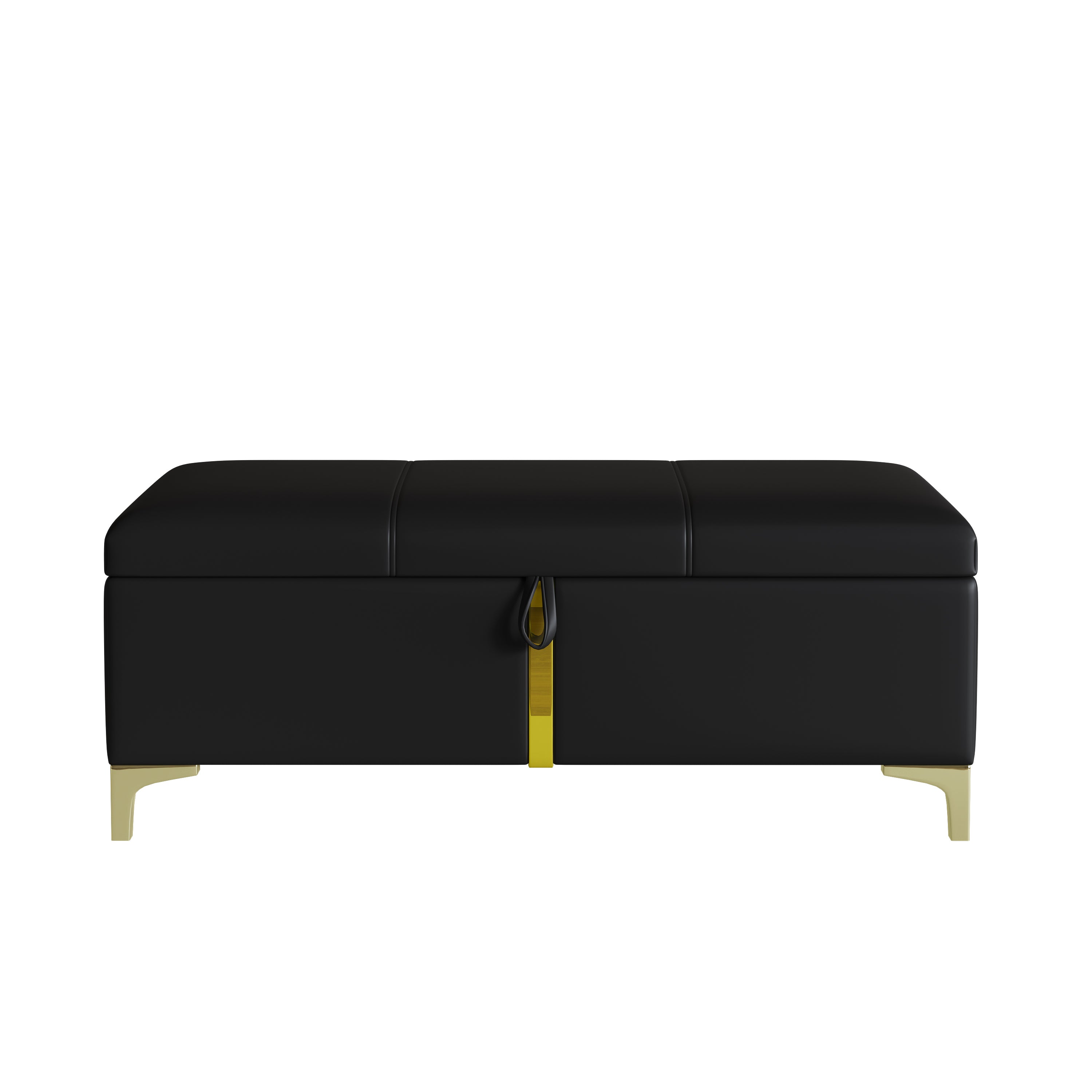 2-Pieces Bedroom Sets,Queen Size Upholstered Platform Bed with Hydraulic Storage System,Storage Ottoman with Metal Legs,Black(Old SKU:N733S207778B) - Grand Goldman Shop