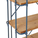 Yorktown Industrial 5-Shelf Bookcase with Metal Pipework and Solid Fir in Natural Finish - Grand Goldman Shop
