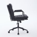 Office Chair,Mid Back Home Office Desk Task Chair with Wheels and Arms Ergonomic PU Leather Computer Rolling Swivel Chair wit