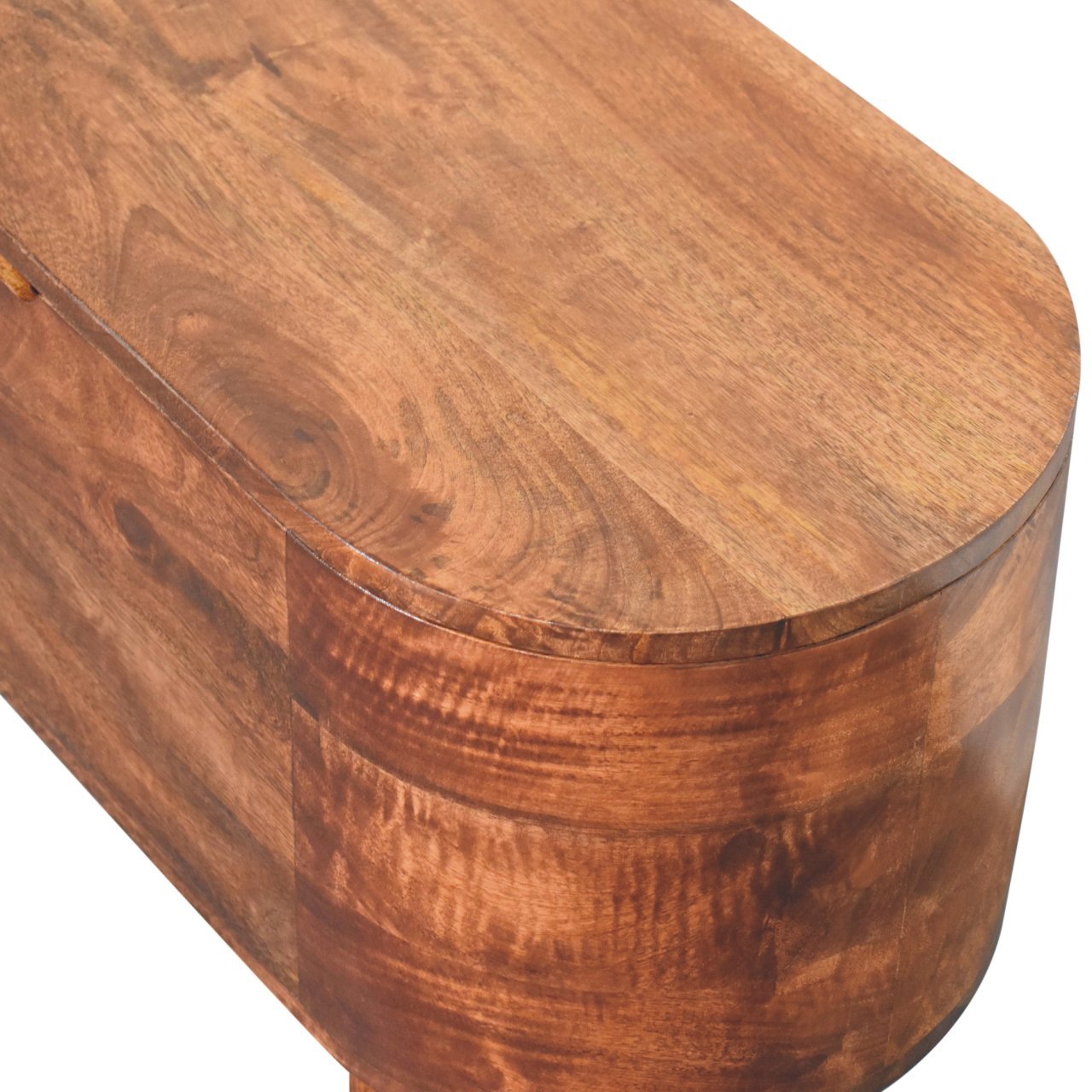 Solid Wood Honey Caramel Rounded Lid-Up Blanket Box, Nordic Legs, Brown - Grand Goldman Shop