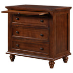 U_STYLE 27.6''Nightstand with Pine Wood veneer , Fashion Bedside Cabinet with 3 Drawers and pull-out tray, Minimalist Sofa Side Table with rubber legs and Metal handle for Bedroom Sofa Couch Office - Grand Goldman Shop