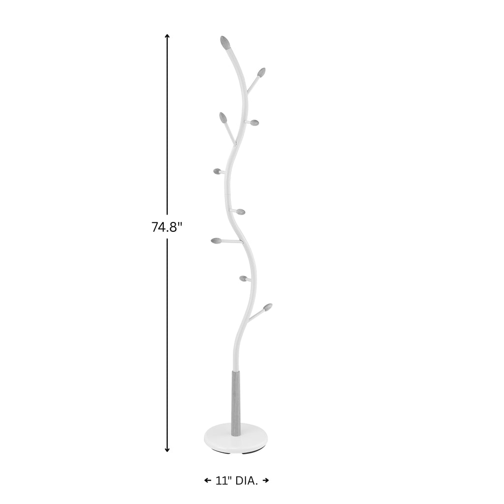 Arles Metal Black and Walnut Standing Coat Rack - Grand Goldman Shop