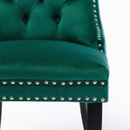 Nikki Collection Modern, High-end Tufted Solid Wood Contemporary Velvet Upholstered Dining Chair with Wood Legs Nailhead Trim 2-Pcs Set,Green, SW2001GN - Grand Goldman Shop
