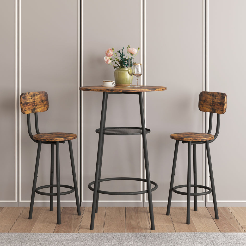 Bar table, equipped with 2 bar stools , with backrest and partition - Grand Goldman Shop