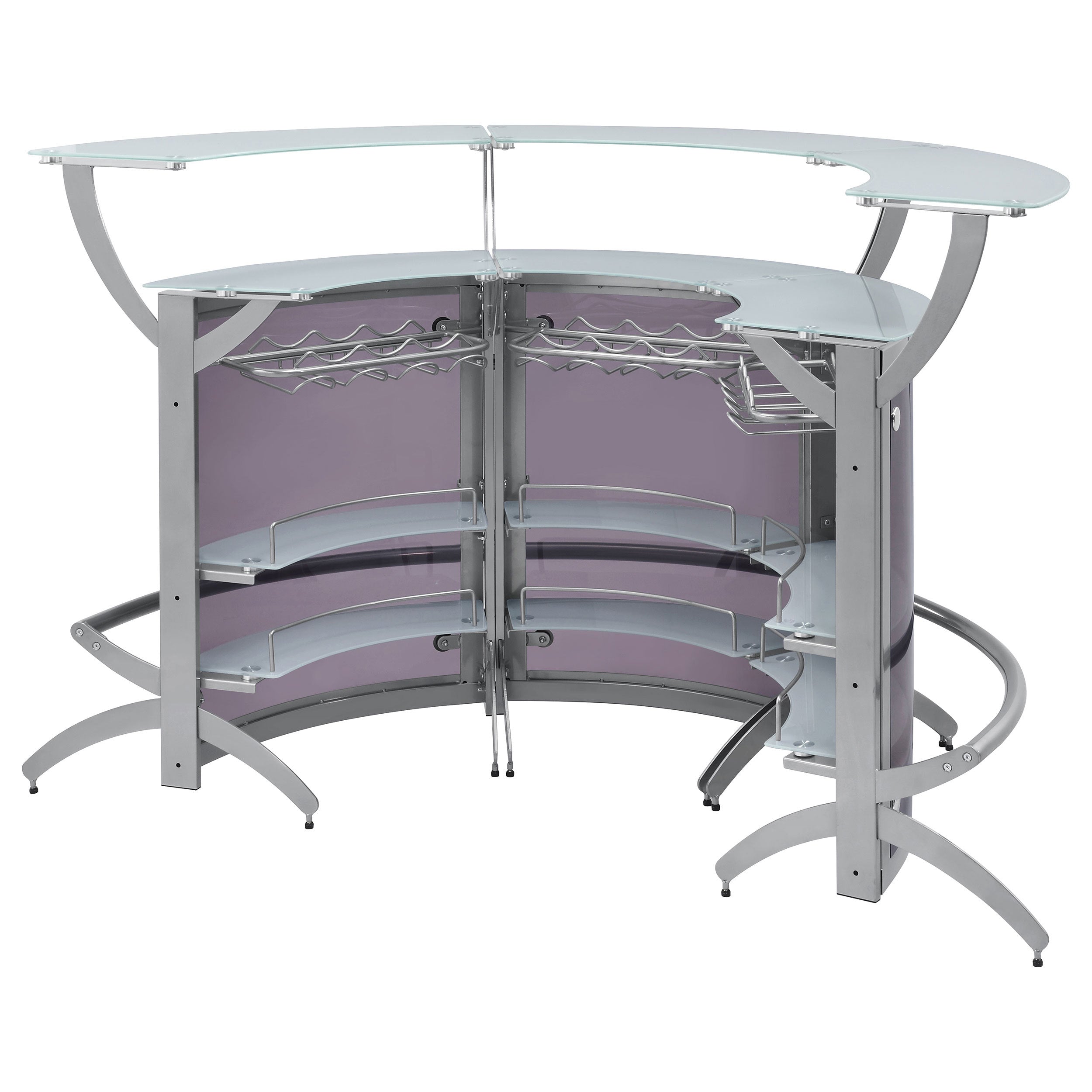 Elaina Silver 3-piece Home Bar - Grand Goldman Shop