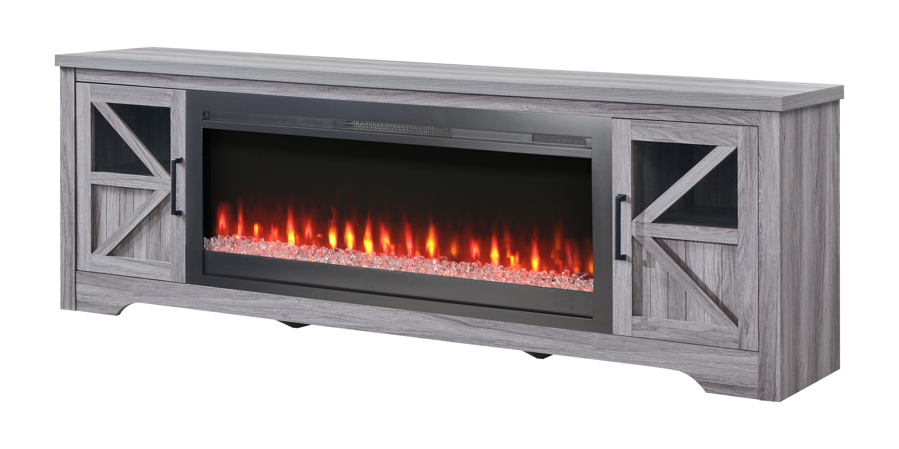 75' Fireplace TV Stand for TVs up to 80',with 44' Electric Fireplace - Grand Goldman Shop