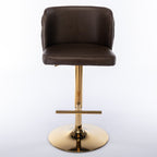 A&A Furniture,Swivel Barstools Adjusatble Seat Height, Modern PU Upholstered Bar Stools with  the whole Back Tufted, for Home Pub and Kitchen Island（Brown, Set of 2） - Grand Goldman Shop