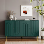 Modern Green Lacquered 4 Door Wooden Cabinet Sideboard Buffet Server Cabinet Storage Cabinet, for Living Room, Entryway, Hallway, Office, Kitchen and Dining Room - Grand Goldman Shop