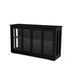 Kitchen Storage Stand Cupboard With Glass Door-Black - Grand Goldman Shop