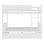 Brawnson Full over Full Bunk Bed with Twin Trundle, White - Grand Goldman Shop