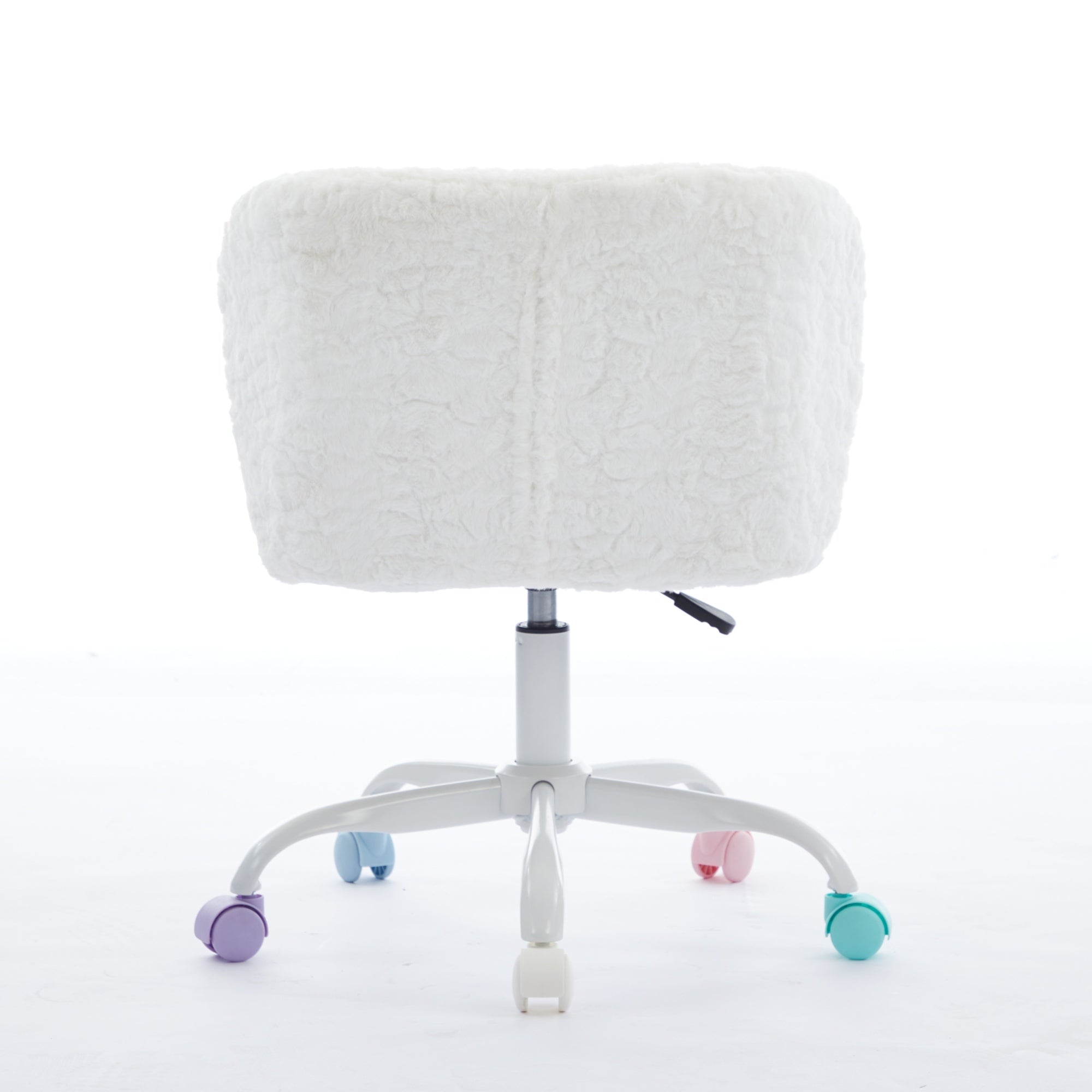 A&A Furniture Office Chair,Artificial rabbit hair Home Office Chair with Metal Base,Adjustable Desk Chair Swivel Office Chair