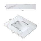 Montary 31inch bathroom vanity top stone carrara gold  new style tops with rectangle undermount ceramic sink  and back splash with 3 faucet hole  for bathrom cabinet - Grand Goldman Shop