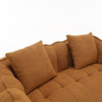 Cozy Beanbag Chair with High Resilience Foam Core for Two - Yellow Chenille, 66x35x25 inches - Grand Goldman Shop