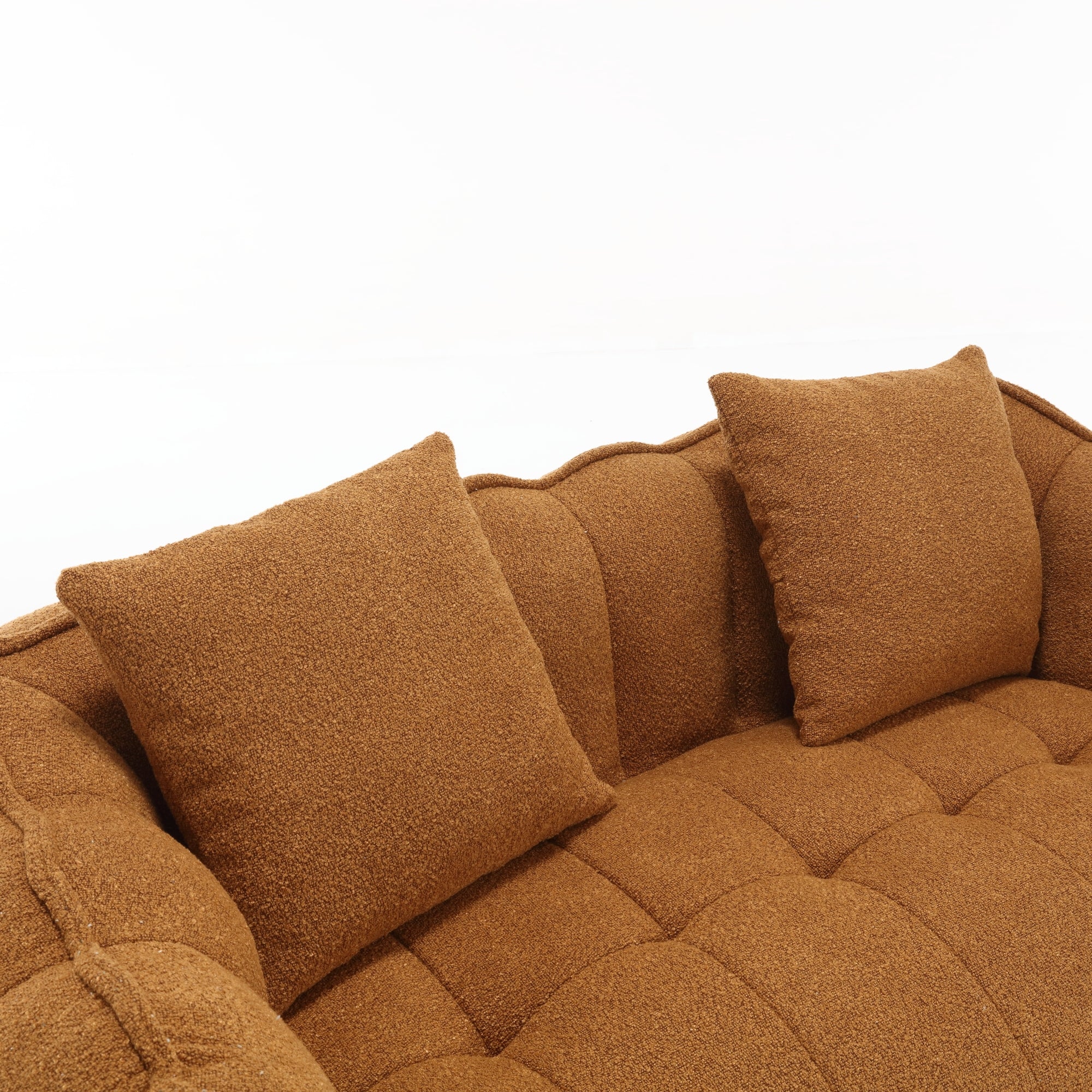 Cozy Beanbag Chair with High Resilience Foam Core for Two - Yellow Chenille, 66x35x25 inches - Grand Goldman Shop