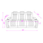 Duran Grey 3PC Power Reclining Sofa-Loveseat and Recliner with Power Headrest, LED Light, USB, Bluetooth Speaker, Drop Down Table - Grand Goldman Shop