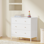 3 Drawer Dresser Chest, Modern White Storage Cabinet, MDF Wood Organizer for Bedroom, Living Room, Entryway, Small Space Furniture - Grand Goldman Shop