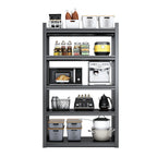 Industrial Black Metal 5 Tier Storage Shelves, Adjustable Heavy Duty Garage Shelving Unit, 72 Inch High - Grand Goldman Shop