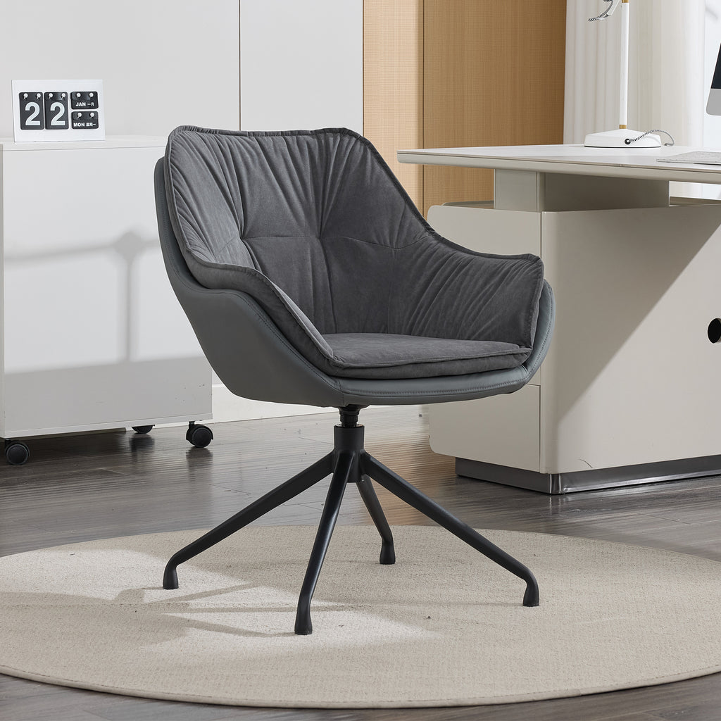 Modern Faux Leather Office Chair, Ergonomic Executive Desk Chair with High Back and Adjustable Features - Grand Goldman