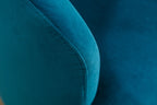 Velvet Fabric Swivel Accent Armchair Barrel Chair With Black Powder Coating Metal Ring,Teal - Grand Goldman Shop