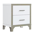 Elegant High Gloss Nightstand with Metal Handle,Mirrored Bedside Table with 2 Drawers for Bedroom,Living Room,White - Grand Goldman Shop
