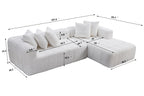 107.9'Cloud Modular Sectional Sofa Couch with L-Shape Chaise,Modern Minimalist Upholstered Couches for Living Room Bedroom,Deep Seat Corner Couch,No Assembly Required - Grand Goldman Shop