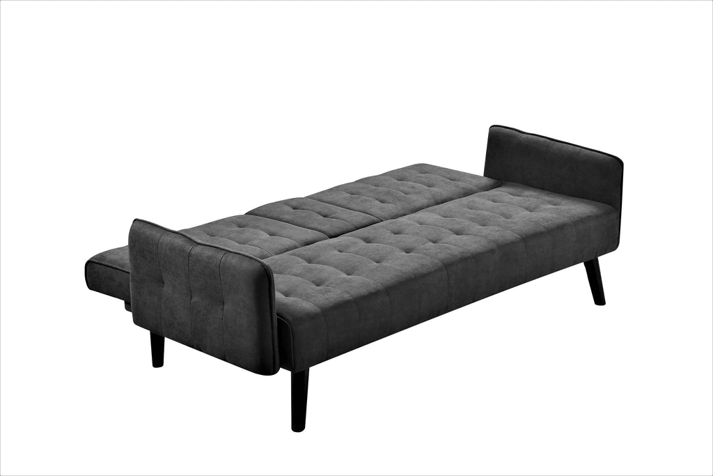 72' Sleeper Sofa Bed - Convertible Folding Backrest to Full Bed with Cup Holder & Drop-Down Table - Space Saving Linen Sofa for Small Spaces - Easy Assembly, Dark Grey - Grand Goldman Shop