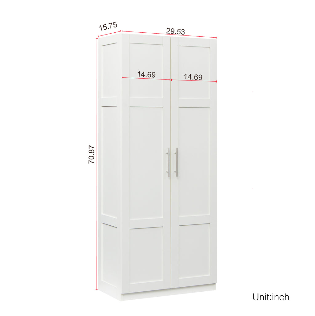 Pantry Cabinet, Kitchen Pantry Storage Cabinets with 2 Door and 3  Shelves, White Pantry Storage Cabinet, Cupboard for Kitchen, Dining Room and Living Room. - Grand Goldman Shop