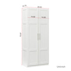 Pantry Cabinet, Kitchen Pantry Storage Cabinets with 2 Door and 3  Shelves, White Pantry Storage Cabinet, Cupboard for Kitchen, Dining Room and Living Room. - Grand Goldman Shop