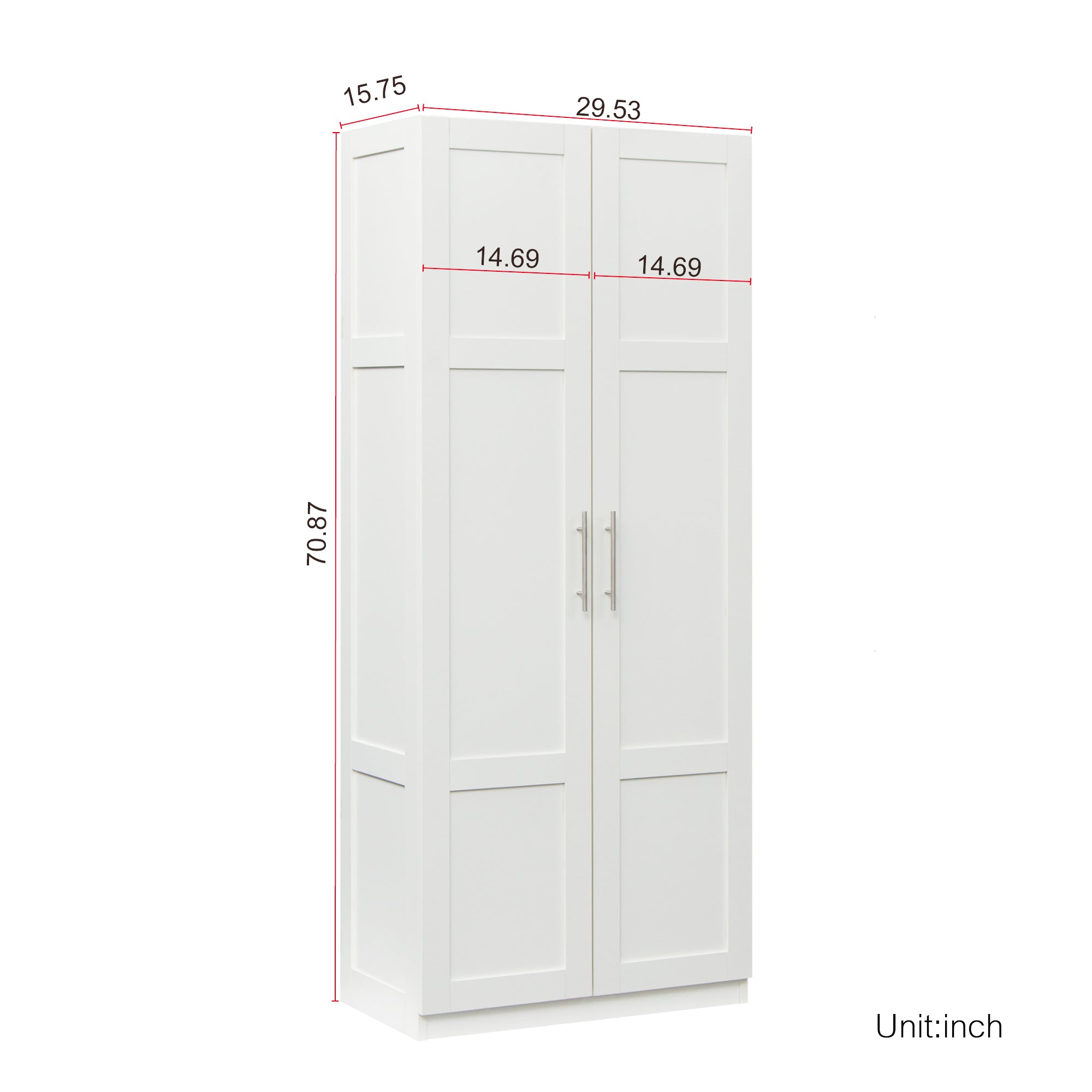 Pantry Cabinet, Kitchen Pantry Storage Cabinets with 2 Door and 3  Shelves, White Pantry Storage Cabinet, Cupboard for Kitchen, Dining Room and Living Room. - Grand Goldman Shop