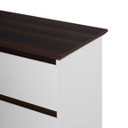 5 Drawer Dresser for Bedroom,  Modern Closet Dressers Chest of Drawers, White & Walnut color Storage Dresser Chest Cabinet Organizer Unit - Grand Goldman Shop