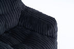 010-Soft Fluffy Corduroy Fabric Bean Bag Chair Filled With Memory Sponge,Black - Grand Goldman Shop