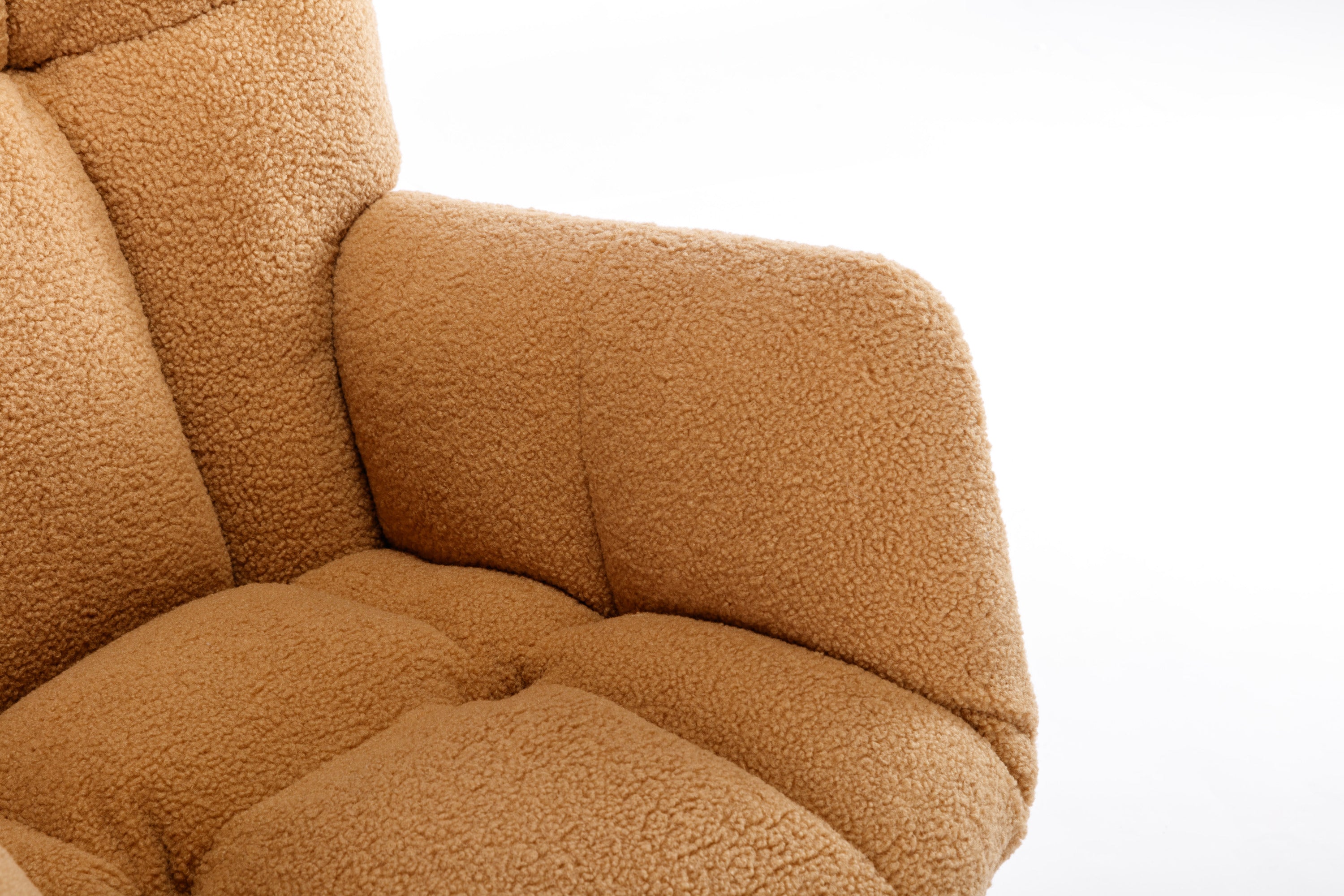050-Teddy Fabric Rocking Gilder Nursery Chair For Living Room Indoor,Khaki - Grand Goldman Shop