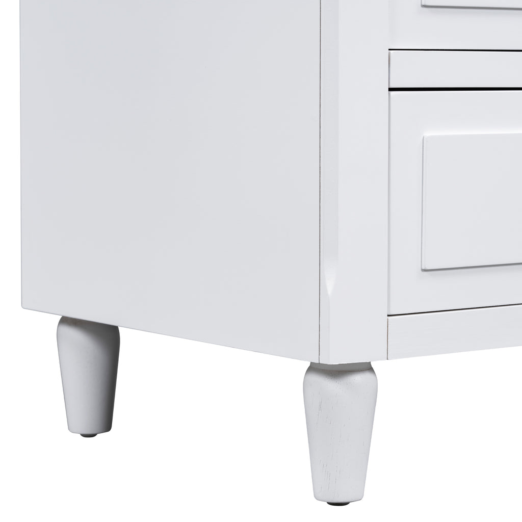 U_STYLE 28''painted Nightstand with 3 Drawers and Smooth Gliding Rails ,Simple Bedside Cabinet with Metal handle, Minimalist Sofa Side Table with rubber legs for Bedroom Sofa Couch Office - Grand Goldman Shop