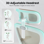 Ergonomic Office Chair, Home Office Desk Chair with Headrest, High Back Computer Chair with Armrests and Adjustable Lumbar Su