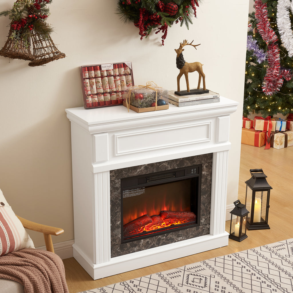 Only Mantel (NOT INCLUDED 23' FIREPLACE) -White,41.34'W*14'D*40'H - Grand Goldman Shop