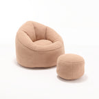 Bedding Bean Bag Sofa Chair with High-Pressure Foam and Footrest, Tan Microfiber - Grand Goldman Shop