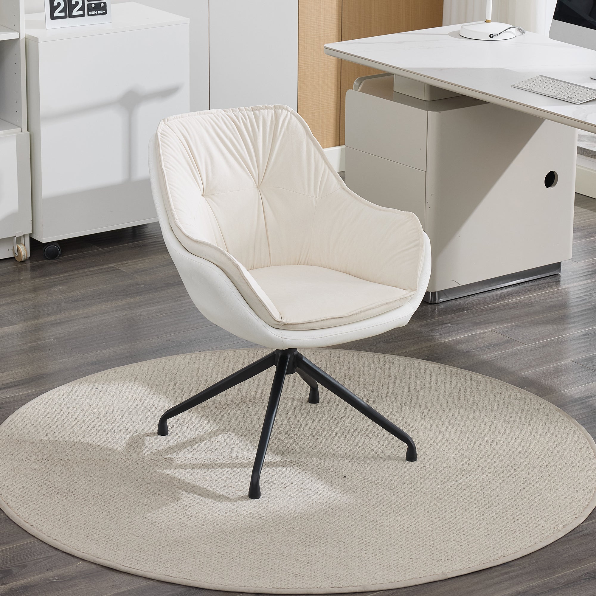 Modern Faux Leather Office Chair, Ergonomic Executive Desk Chair with High Back and Adjustable Features - Grand Goldman