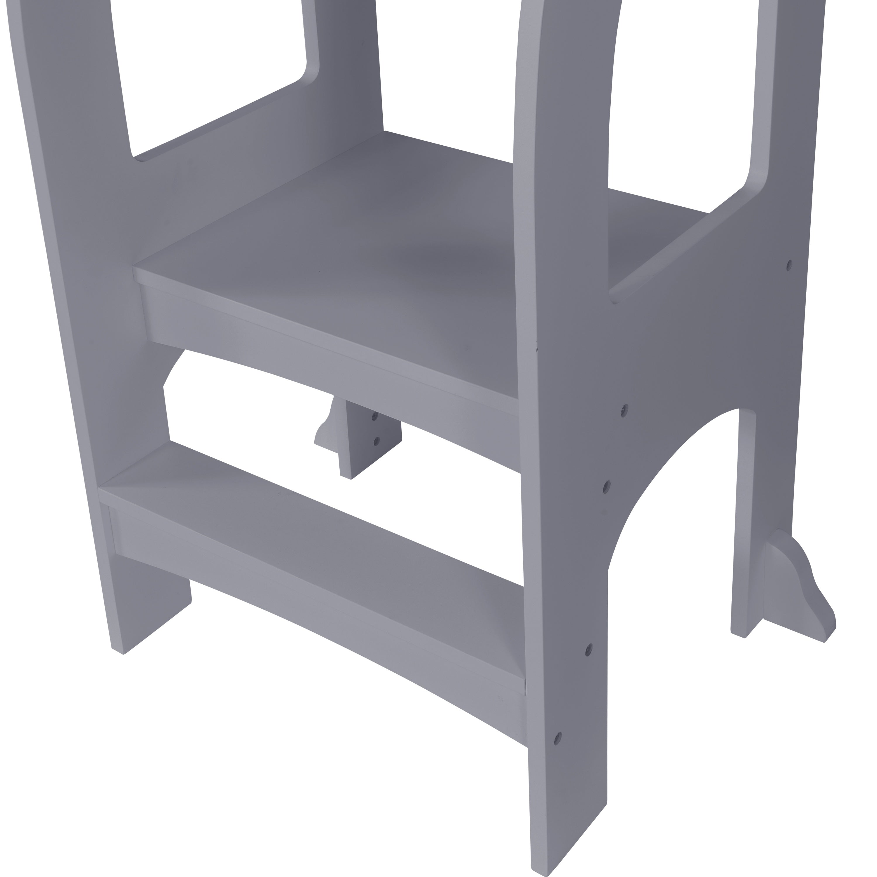 Gray Child Standing Tower Step Stool for Kitchen Counter MDF - Grand Goldman
