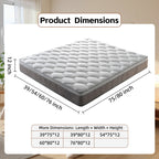 12 inch Hybrid Mattress in a Box,Individual Pocket coil, Medium Firm, Memory Foam Mattress - Grand Goldman Shop